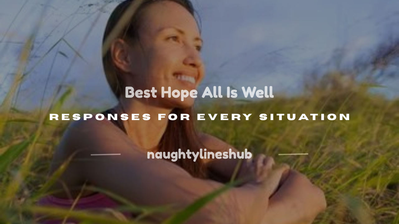 hope all is well response
