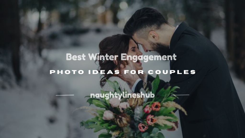 winter engagement photo